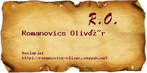 Romanovics Olivér névjegykártya