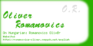 oliver romanovics business card